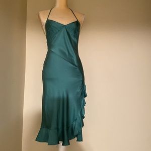 NWT Patricia Pepe Emerald Green Halter Back Cocktail Dress, Size 6